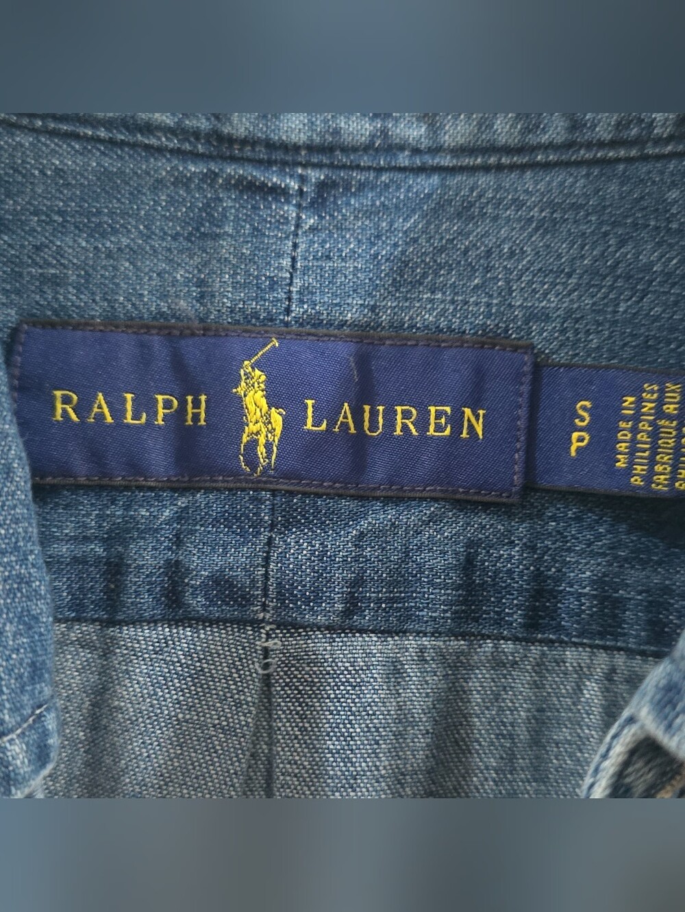 Vintage Polo Ralph Lauren Denim Button Down Shirt Mens Medium S colored horse - Picture 2 of 8